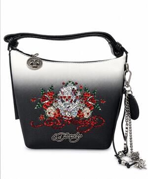 Ed Hardy Love Kills Slowly Ombre Rhinestone Skull Handbag Y2K NWT Sealed